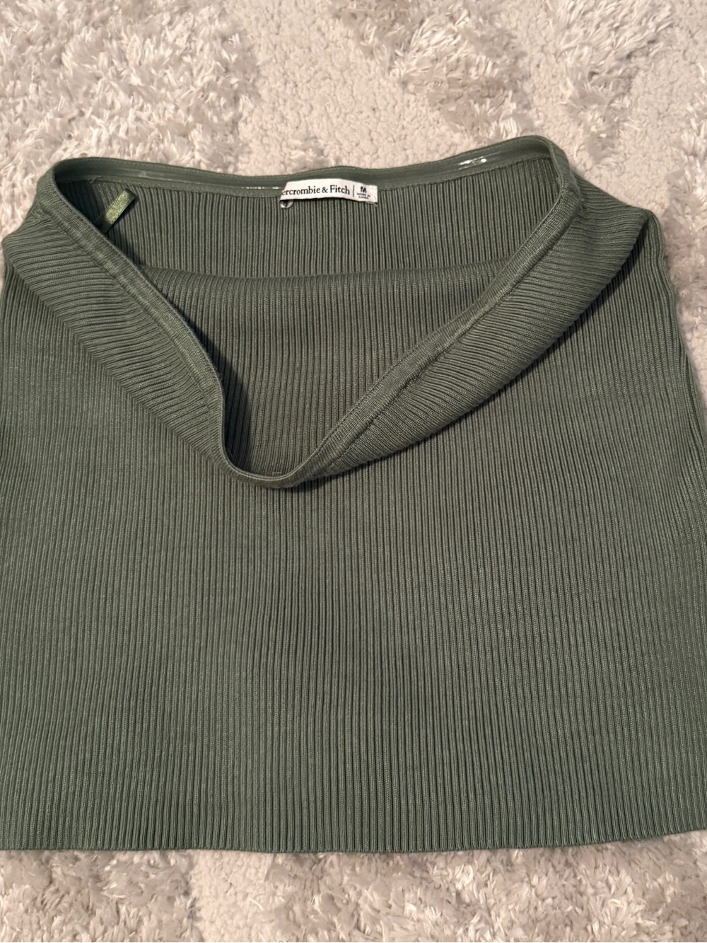 Abercrombie & Fitch Olive Green Ribbed Tank Top